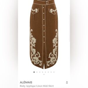 ISO 
Alémais
Brown Linen Midi Skirt